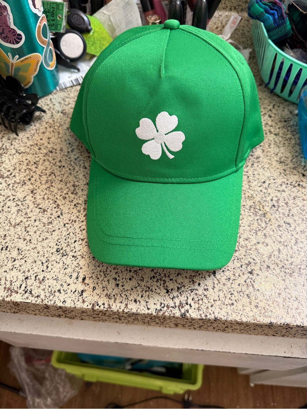 Green Clover Embroidered Baseball Cap